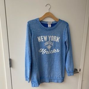 New York Knicks Lightweight Baby Blue Pull Over Crewneck